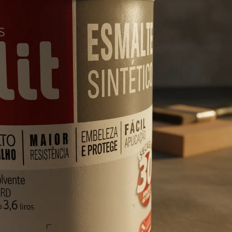 Tinta Esmalte Sintético Elit 3,6l Metais Madeiras Brilho Laranja