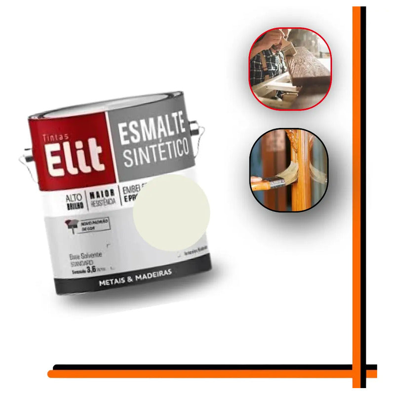 Tinta Esmalte Sintético Elit 3,6l Metais Madeiras Brilho