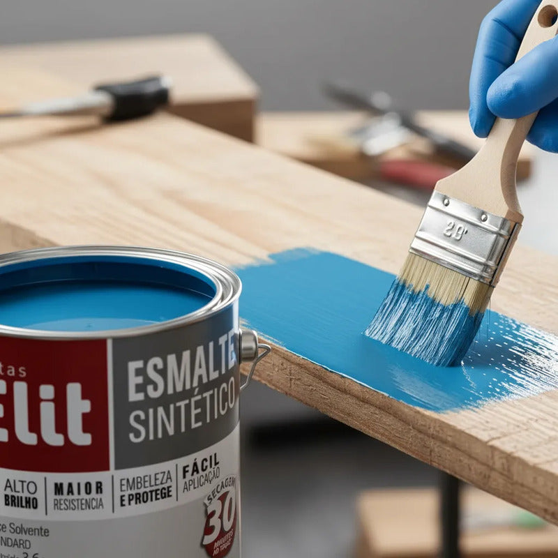 Tinta Esmalte Sintético Elit 3,6l Metais Madeiras Brilho Azul França