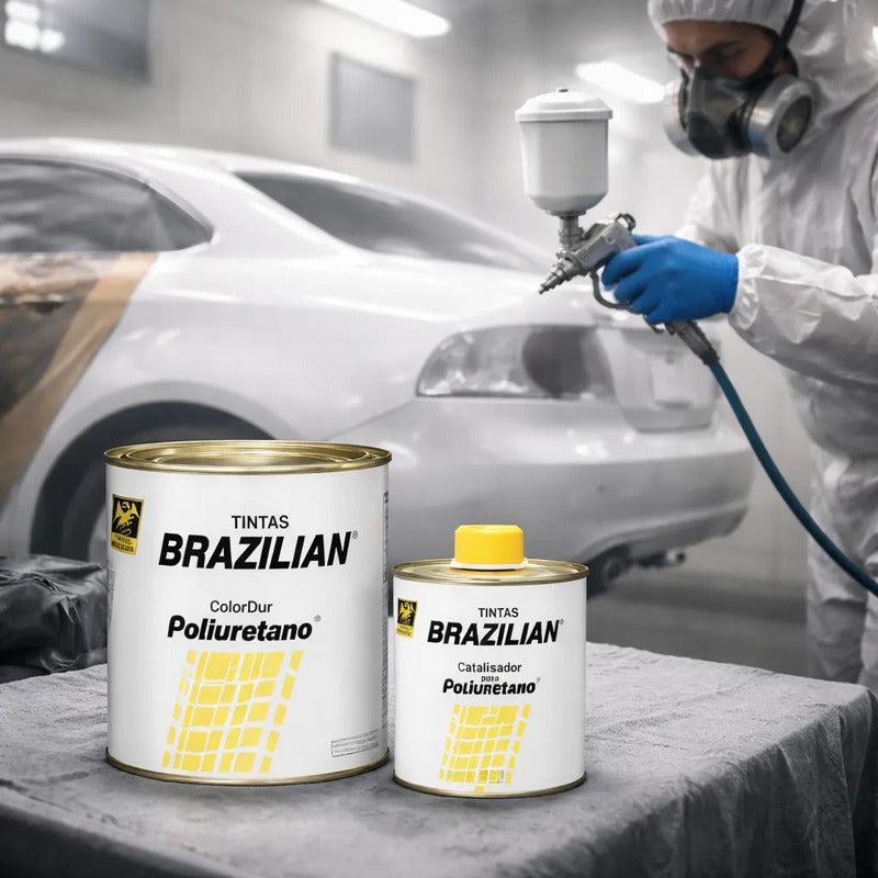 Tinta Pu Branco Fosco 675ml + Catalisador Brazilian