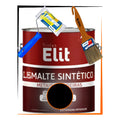 Kit Esmalte Sintético 3,6l + Rolo + Trincha Cores Elit Kit Preto Brilhante Brilhante