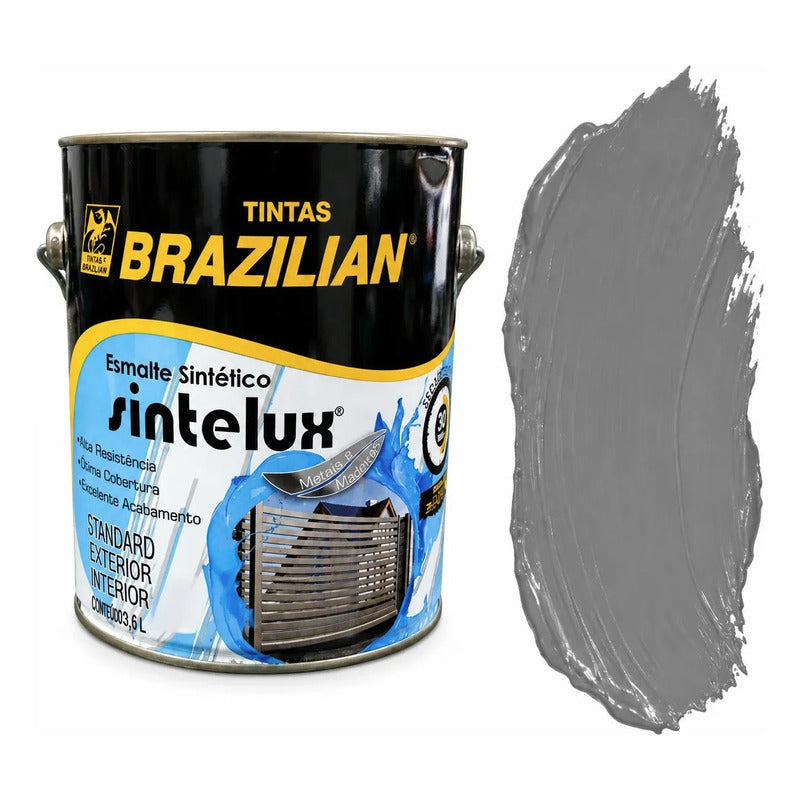 Esmalte Sintético Sintelux Alto Brilho  Brazilian Tintas 3,6 Cinza Medio Brilhante