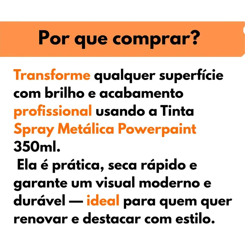Tinta Spray Uso Geral 350ml Powerpaint