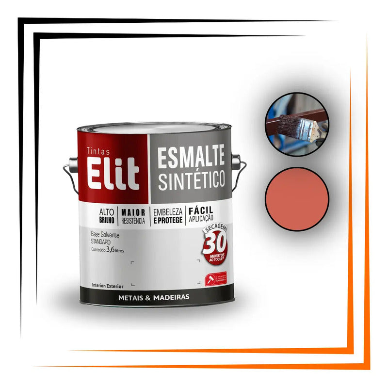 Tinta Esmalte Sintético Elit 3,6l Rápida Secagem Brilho