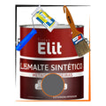Kit Esmalte Sintético 3,6l + Rolo + Trincha Cores Elit Kit Cinza Escuro Brilhante