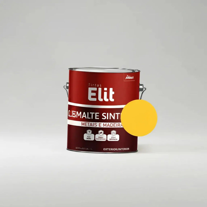 Tinta Esmalte Sintetico Elit 3,6l Secagem Rapida Alto Brilho Amarelo Ouro Brilhante