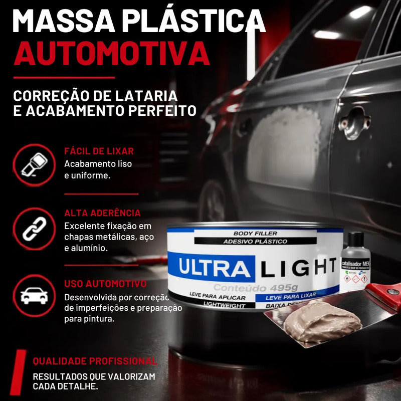 Massa Plástica Adesivo Ultra Light 450g Funilaria Automotiva