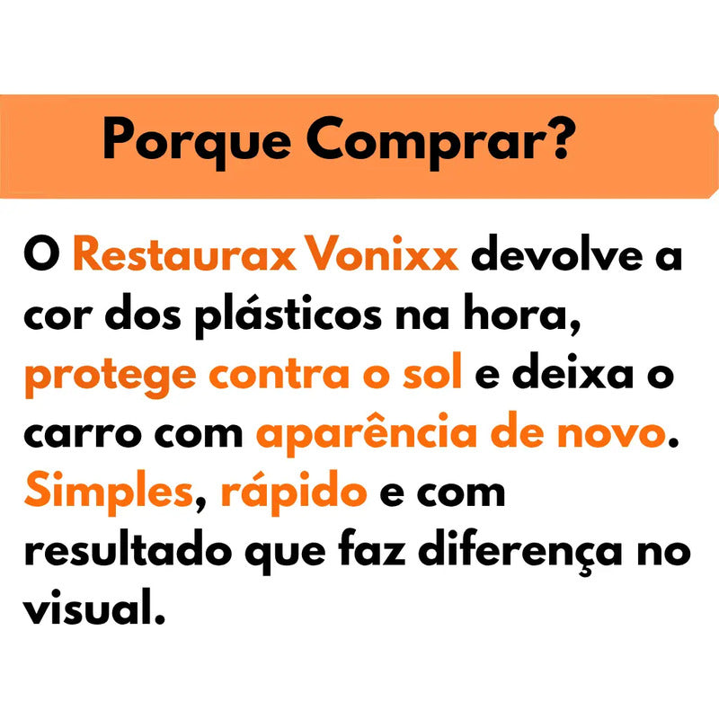 Restaurax 1,5 Litros Restaurador De Plásticos Vonnix
