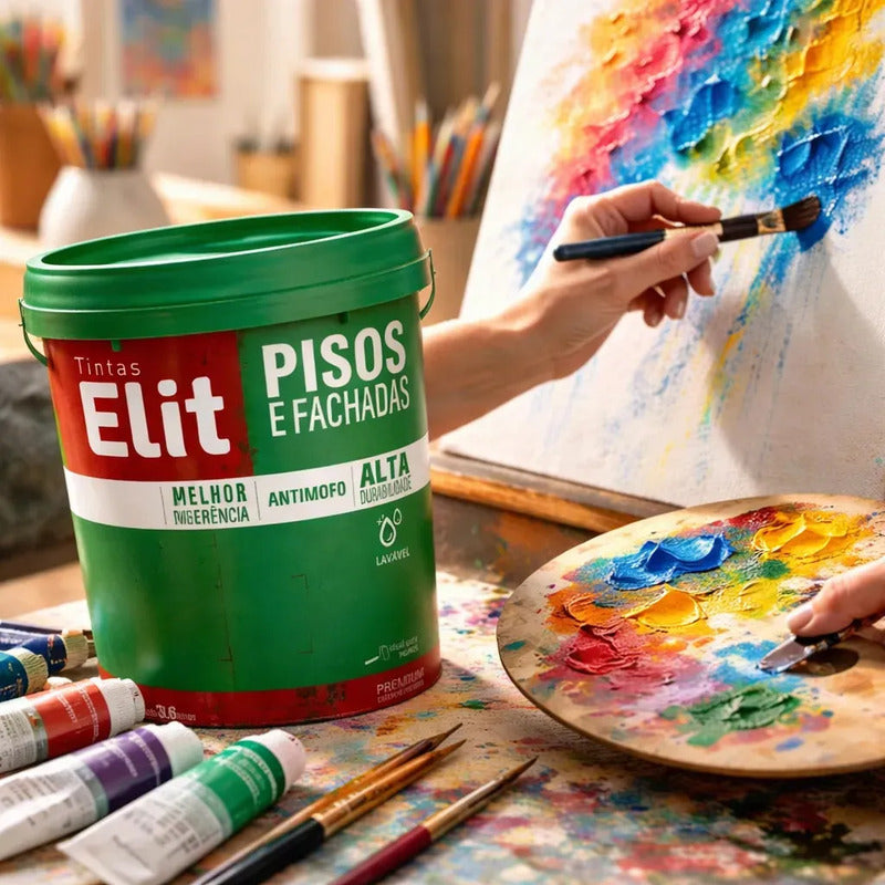 Tinta Azul Fosco Elit Pisos E Fachadas 3,6l Quadras Comerciais