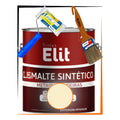 Kit Esmalte Sintético 3,6l + Rolo + Trincha Cores Elit Kit Marfim Brilhante