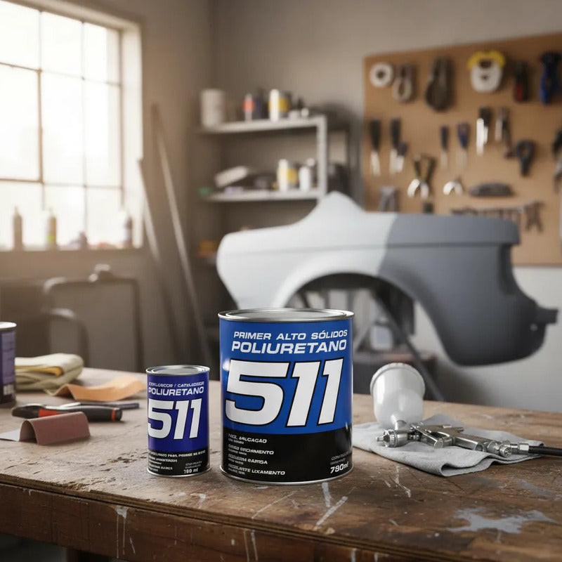 Kit Primer Hs Pu 511 Automotivo Maxi Rubber Com Catalisador
