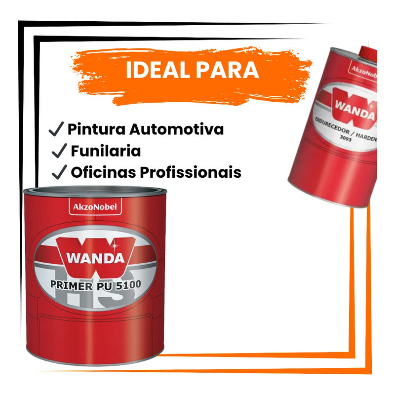Primer Pu Wanda 5100 Automotivo + Catalisador Profissional