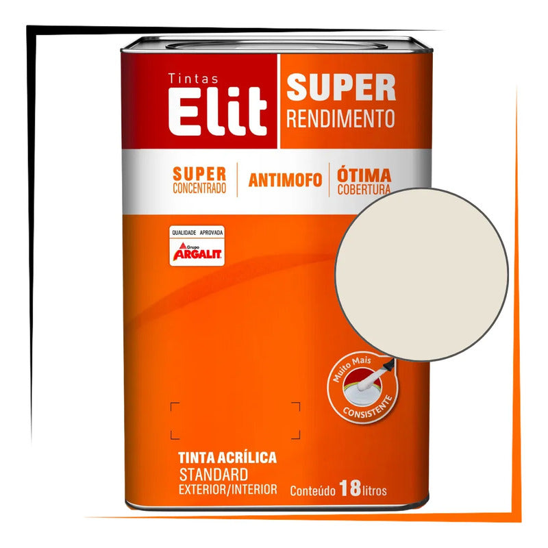 Tinta Acrílica Elit Super Rendimento 18l Exterior/interior Algodão Egipcio