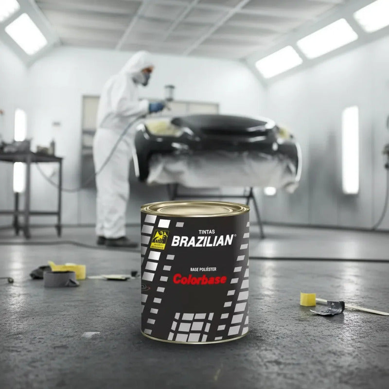 Tinta Automotiva Poliéster Preto Vesuvio Perol. Fiat 900ml.