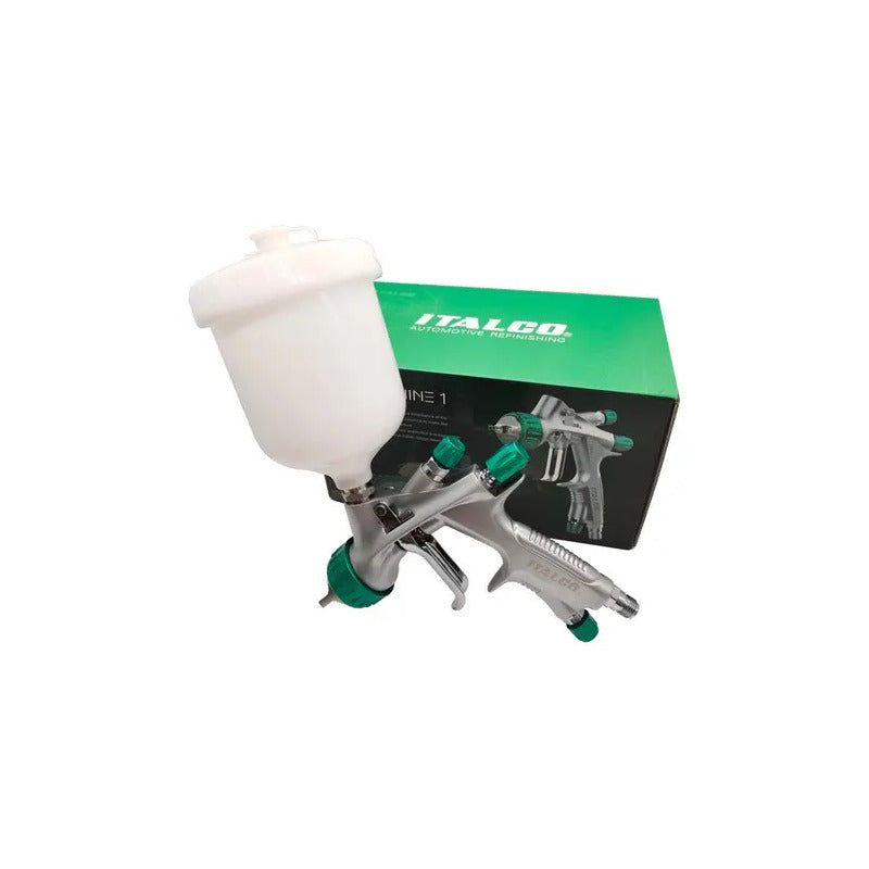 Pistola De Pintura Profissional Automotiva Italco Shine Hvlp 1,3mm Prata