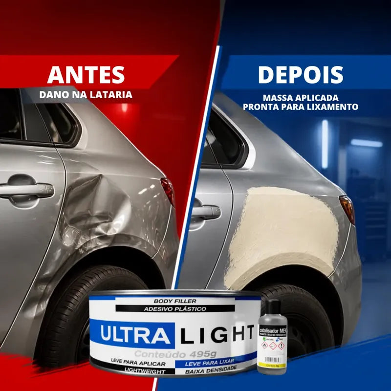 Massa Plástica Adesivo Ultra Light 450g Funilaria Automotiva