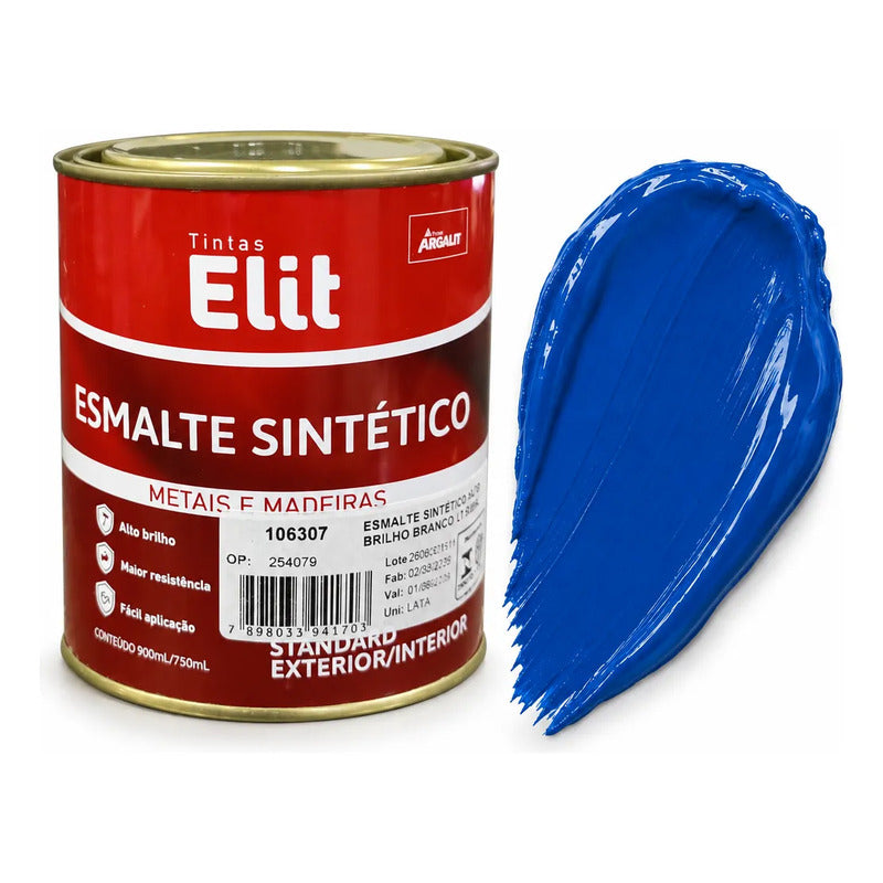Esmalte Sintético Brilhante Elit 900ml Várias Cores Azul França