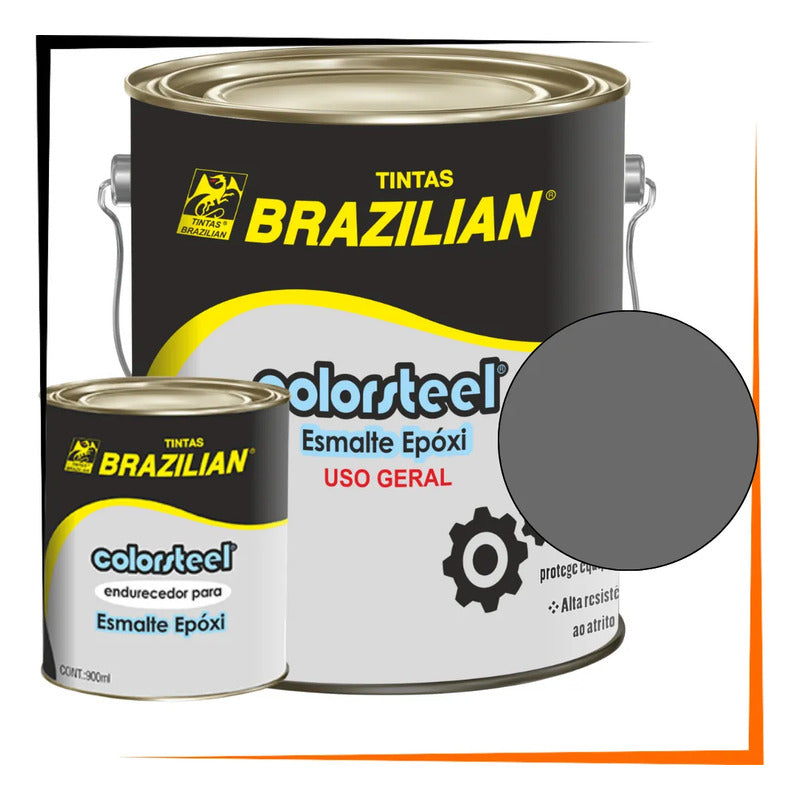 Tinta Epóxi Alta Resistência + Endurecedor 3,6l Kit Profissi Cinza N3 5 Brilhante