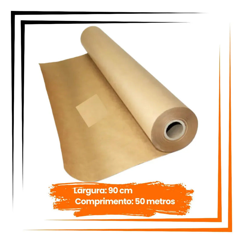 Bobina Papel Semi Kraft 90cm X 50m Cady Envelopamento Automotivo