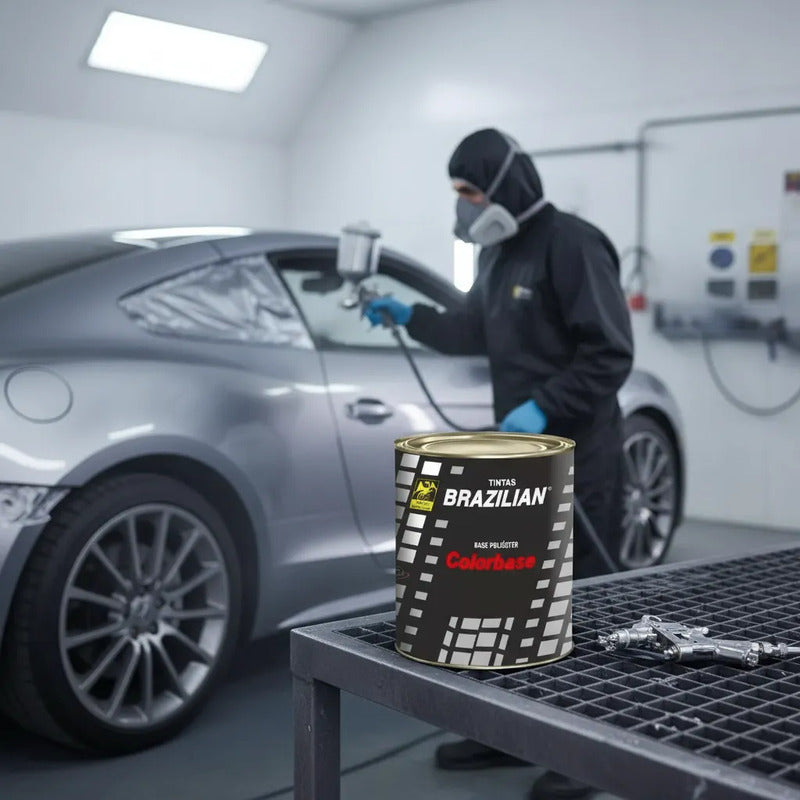 Tinta Automotiva Poliéster Cinza Silverstone Met. - 900ml.