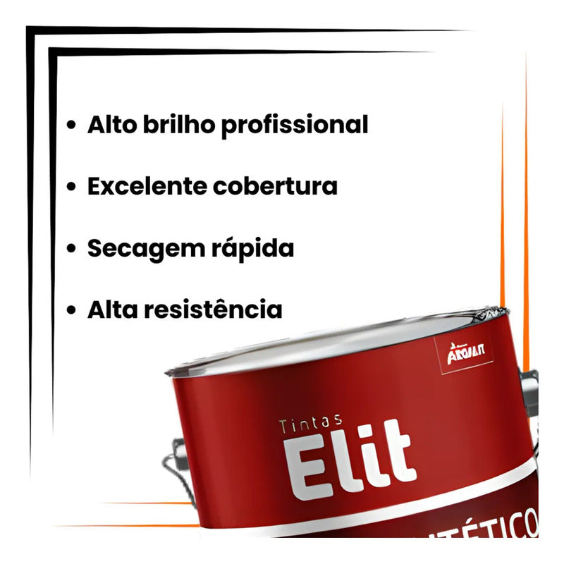 Tinta Esmalte Sintetico Elit 3,6l Secagem Rapida Alto Brilho Branco Brilhante