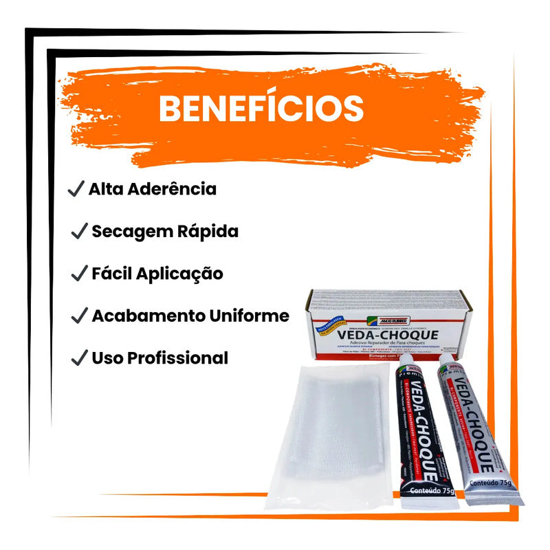 Cola Para Choque Reparador Veda Choque Maxi Rubber 150g