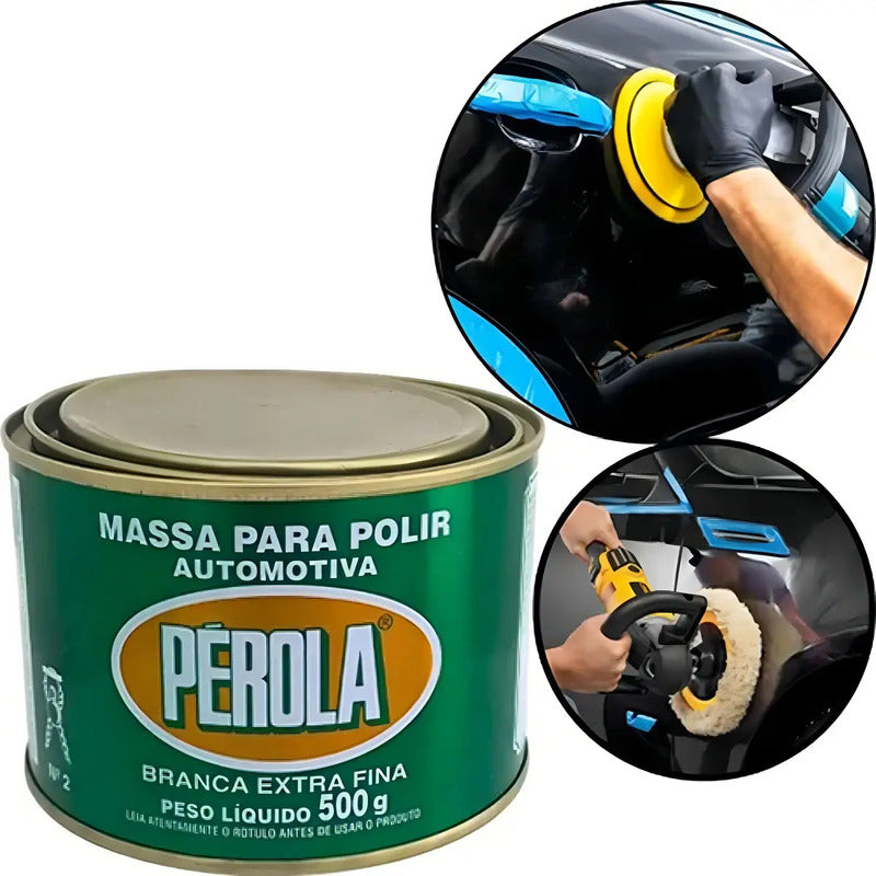 Massa De Polir Automotiva Pérola Extra Fina N 2 Carnaúba 500g Branca