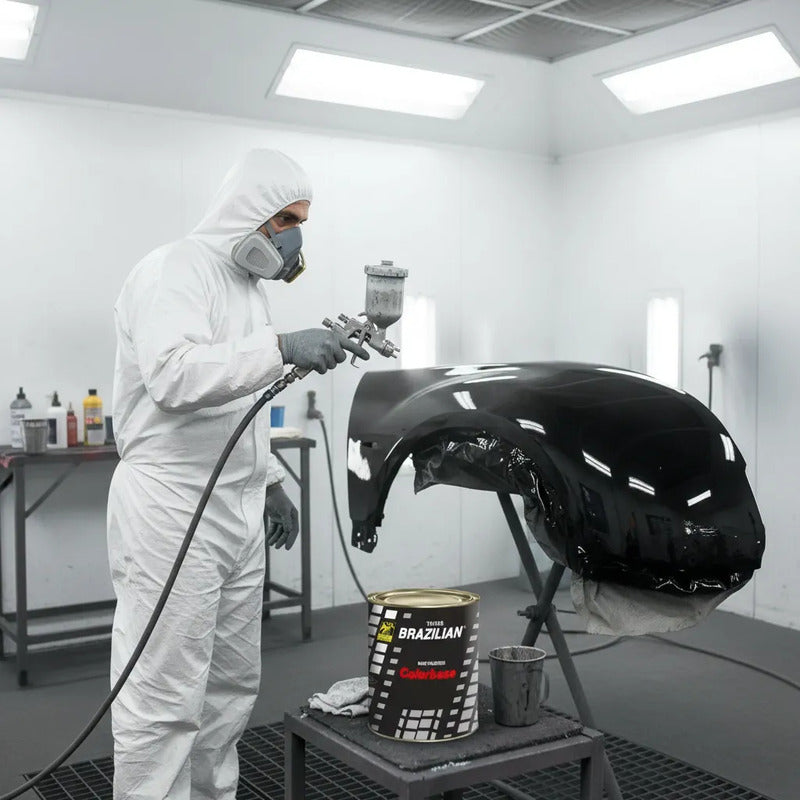 Tinta Automotiva Poliéster Preto Ninja Vw 95- 900ml