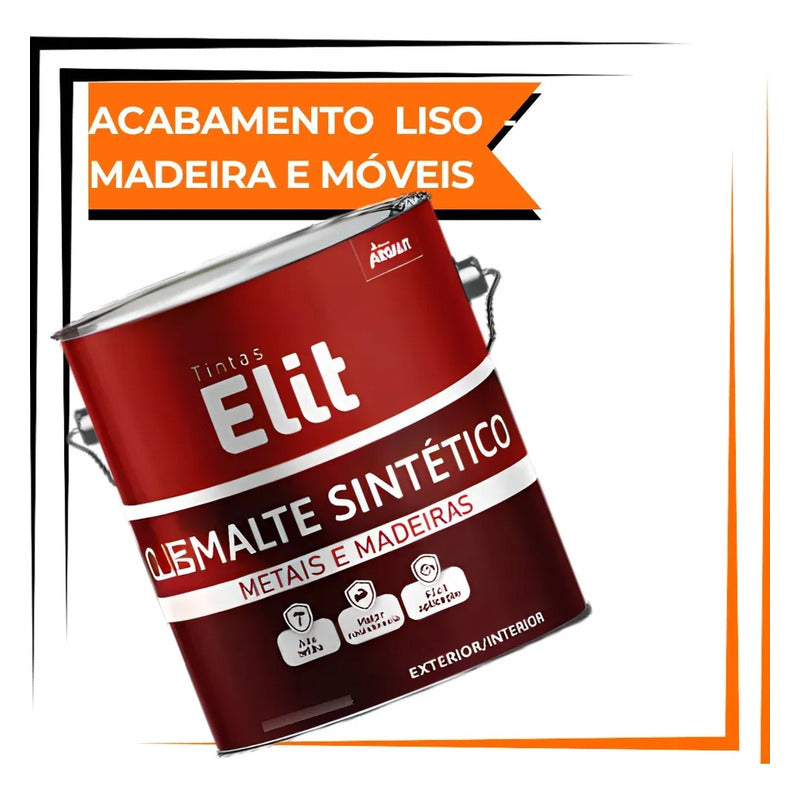 Tinta Esmalte Sintetico Elit 3,6l Secagem Rapida Alto Brilho Marrom Conhaque Brilhante