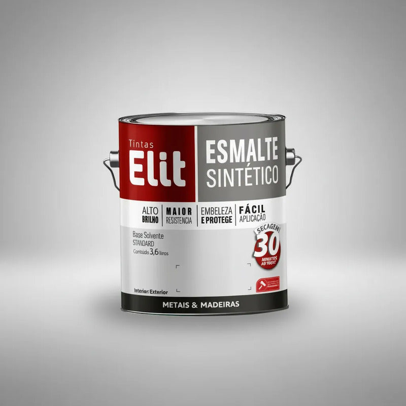 Tinta Esmalte Sintético Elit 3,6l Metais Madeiras Brilho Laranja