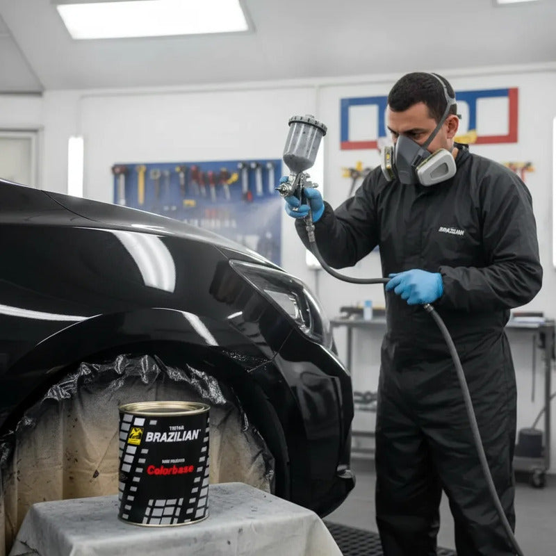Tinta Automotiva Poliéster Preto Premium Nissan 07 - 900ml.