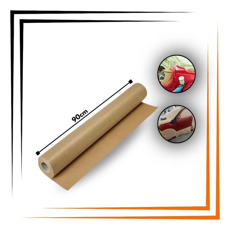 Bobina Papel Semi Kraft 90cm X 50m Cady Envelopamento Automotivo