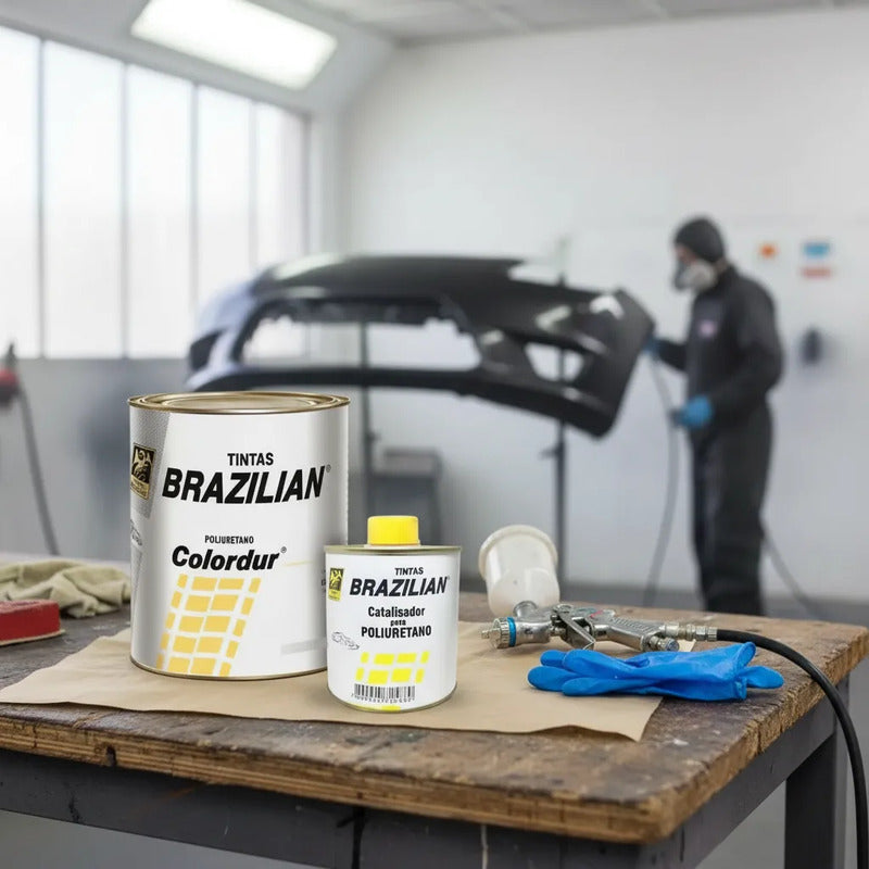 Tinta Pu Preto Cadilac 675ml + Catalisador Brazilian