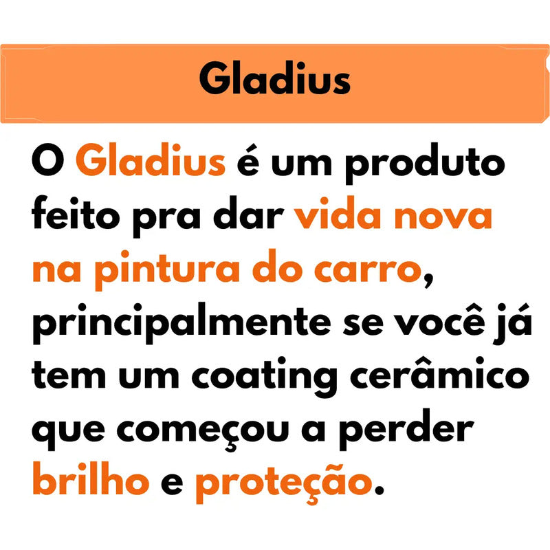 Selante Veículo Vitrificado Gladius Renovador De Coating