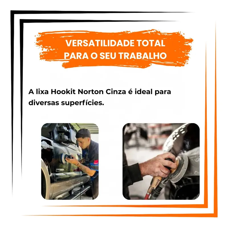 10 Lixas Hookit Norton A275 6 Polegadas - (escolha O Grão) 180