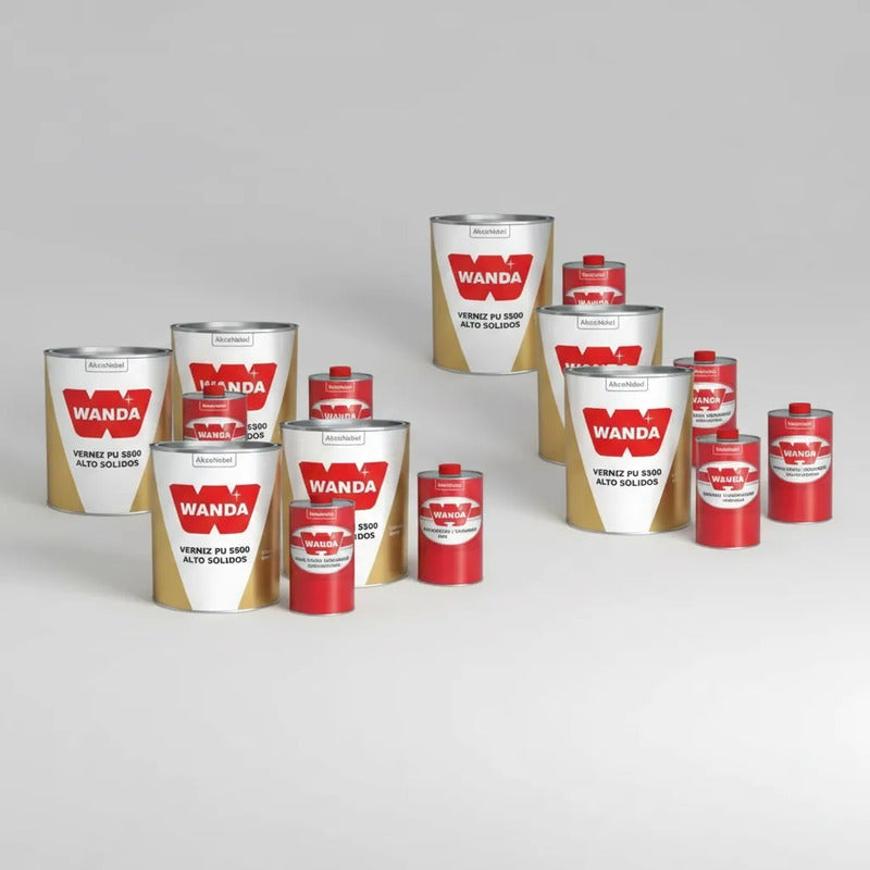 Kit 6 Verniz Pu Wanda 5500 750ml + Catalisador  Alto Brilho