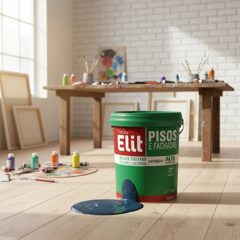 Tinta Azul Fosco Elit Pisos E Fachadas 3,6l Quadras Comerciais