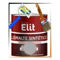 Kit Esmalte Sintético 3,6l + Rolo + Trincha Cores Elit Kit Aluminio Brilhante