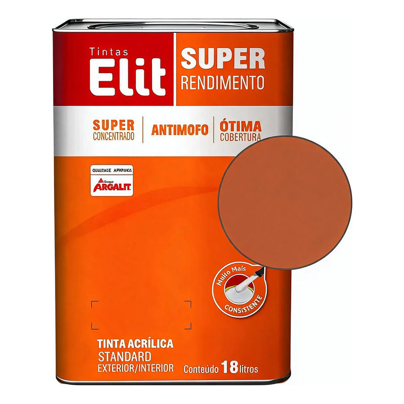 Tinta Acrílica Elit Super Rendimento 18l Exterior/interior Terracota
