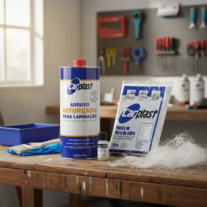 Kit Resina Para Fibra De Vidro + Manta Carplast Incolor