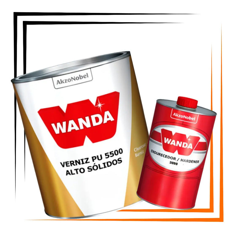 Verniz Pu Wanda 5500 750ml + Catalisador Alto Brilho Automot