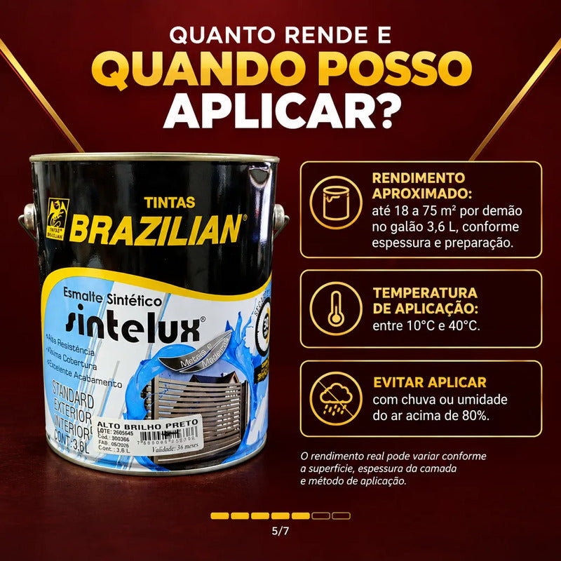 Esmalte Sintético Sintelux Alto Brilho  Brazilian Tintas 3,6 Tabaco Brilhante