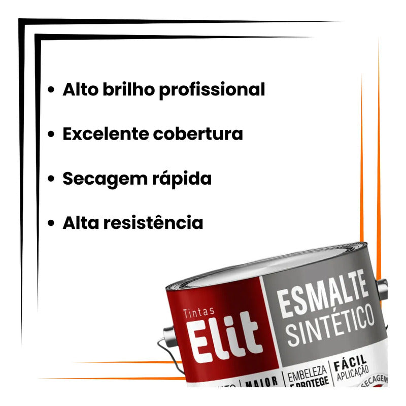 Tinta Esmalte Sintético Elit 3,6l Metais Madeiras Brilho Marrom