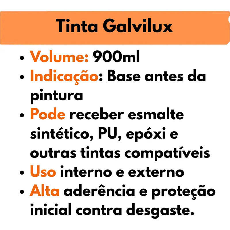 Fundo Galvanizado Galvilux Branco 900ml Brazilian
