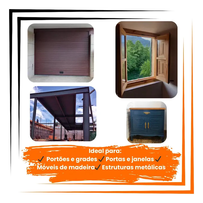 Tinta Esmalte Sintético Elit 3,6l Metais Madeiras Brilho Laranja