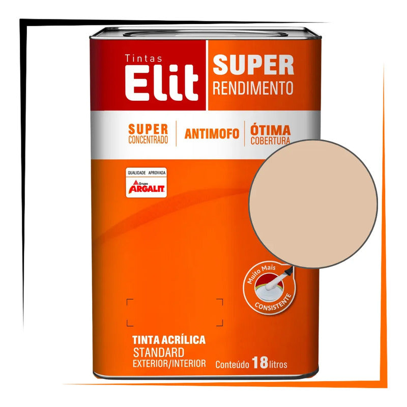 Tinta Acrílica Elit Super Rendimento 18l Exterior/interior Areia