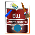 Kit Esmalte Sintético 3,6l + Rolo + Trincha Cores Elit Kit Azul França Brilhante