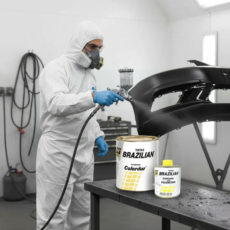 Tinta Pu Preto Universal Vw 94 675ml + Catalisador Brazilian