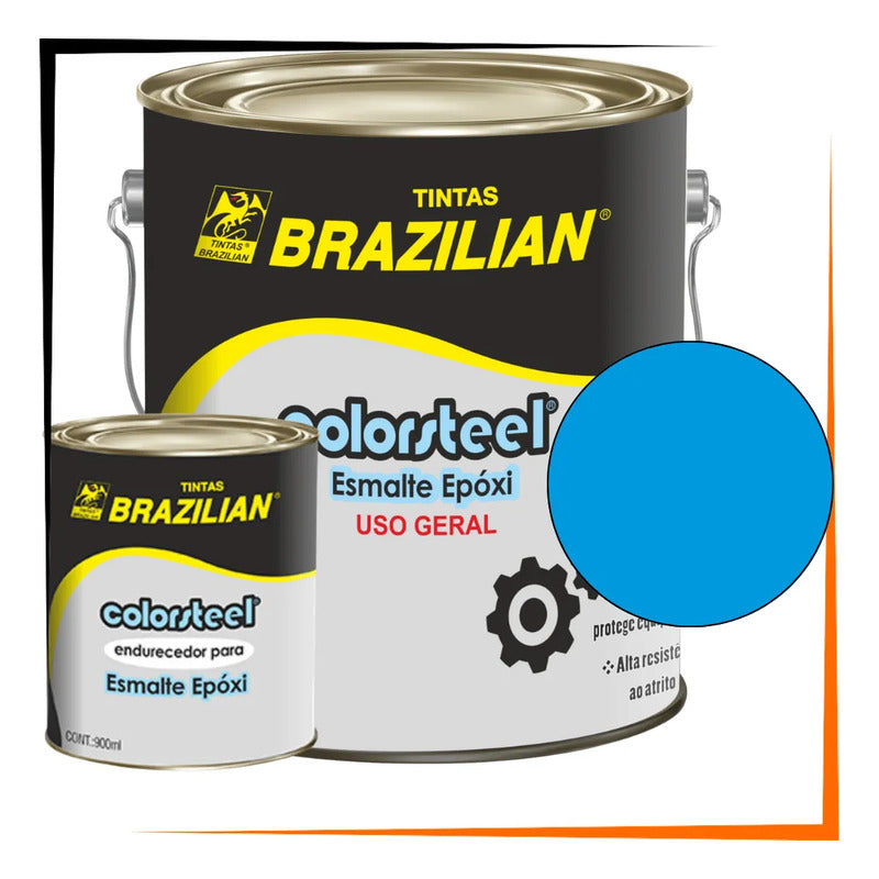 Tinta Epóxi Alta Resistência + Endurecedor 3,6l Kit Profissi Azul Pacifico Brilhante
