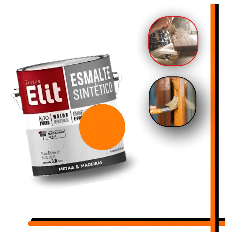 Tinta Esmalte Sintético Elit 3,6l Metais Madeiras Brilho